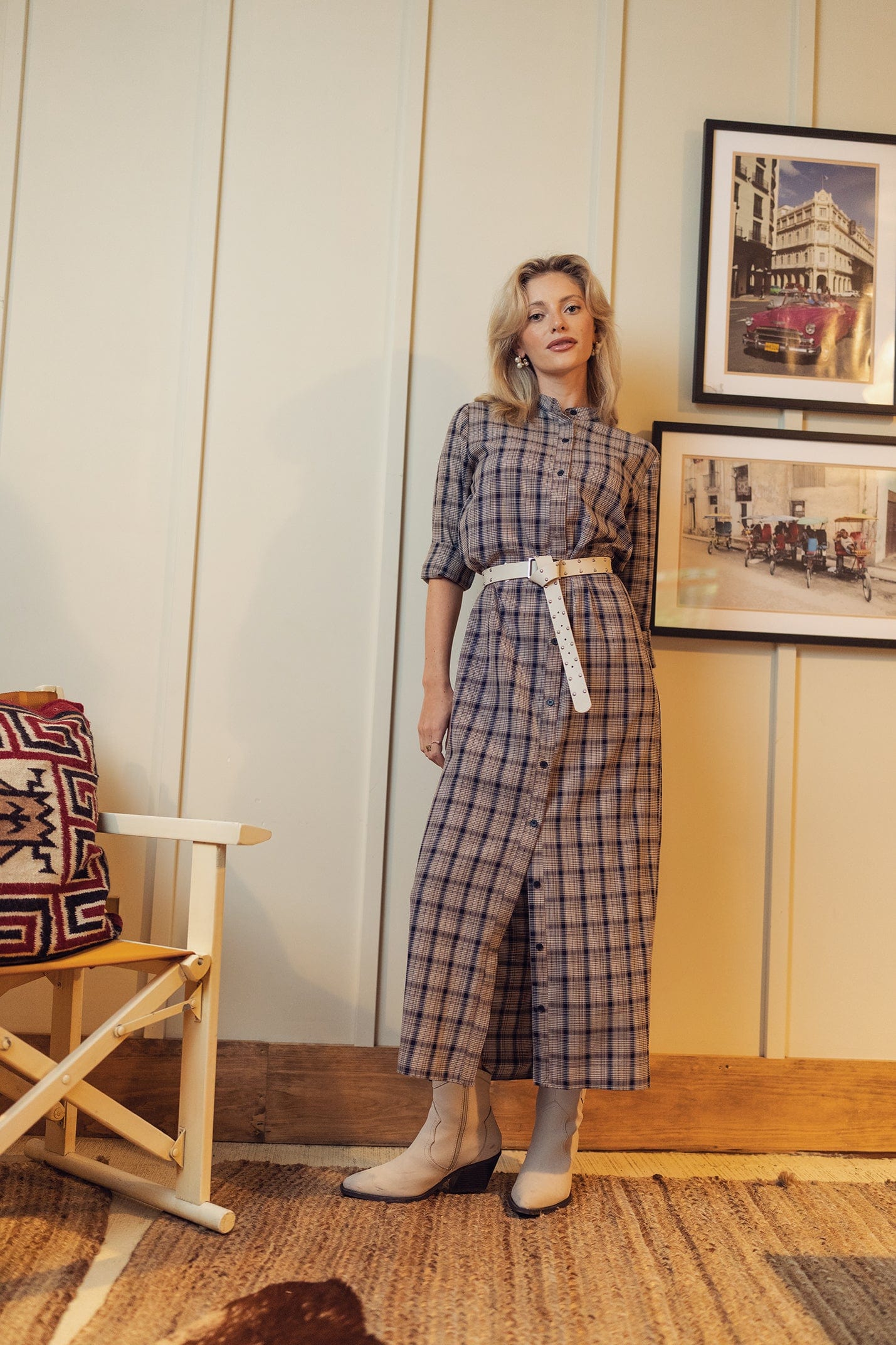 LONG SHIRTDRESS-PLAID