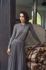 ZIPPER COLLAR SWEATER-GREY