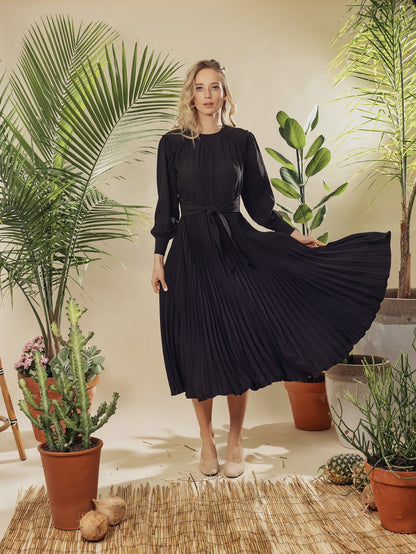 back overlay dress-black