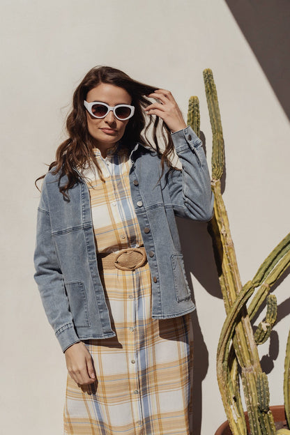 DENIM SHACKET-BLUE