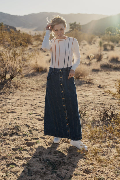denim skirt with button down