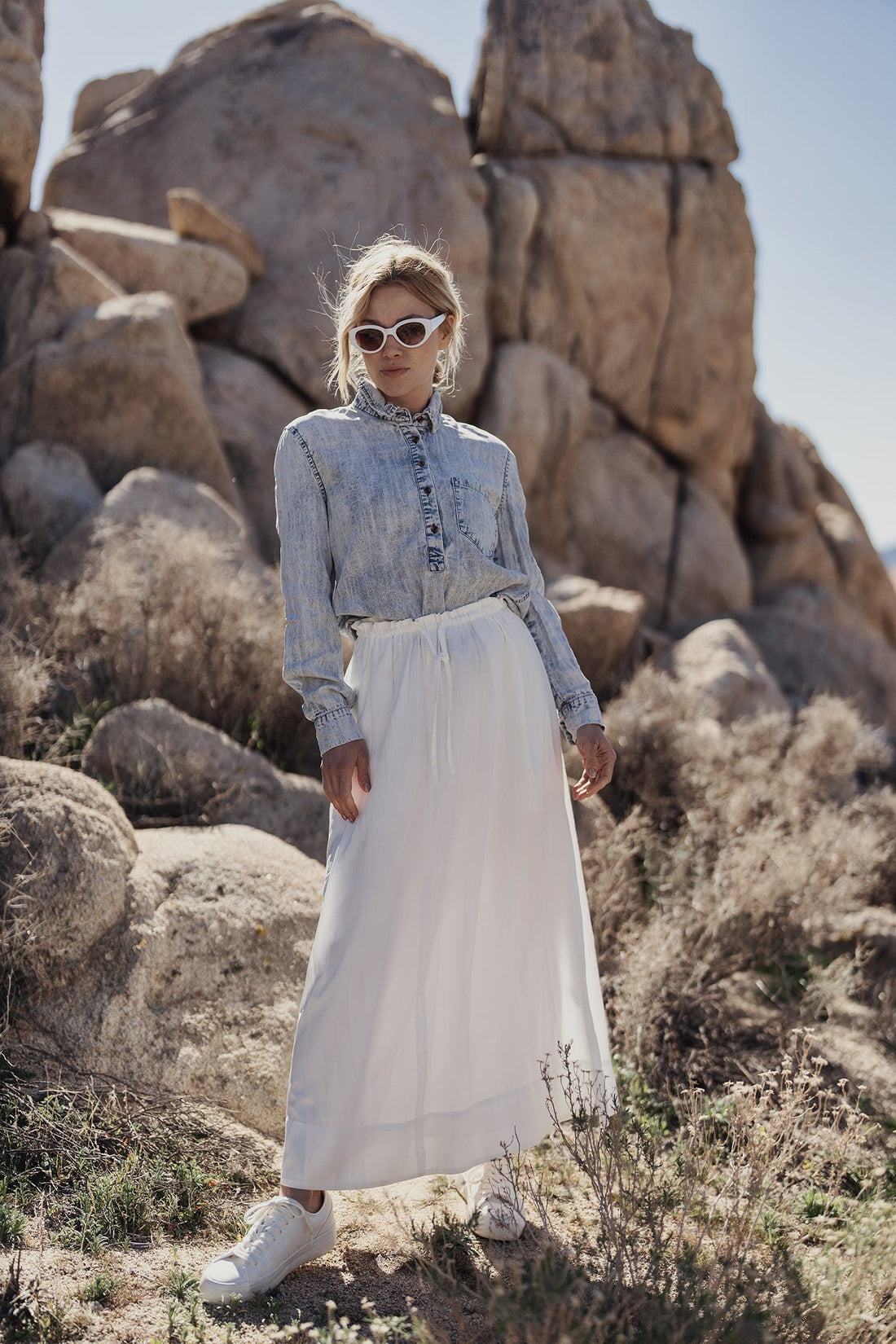 POPOVER DENIM SHIRT-WASHED BLUE