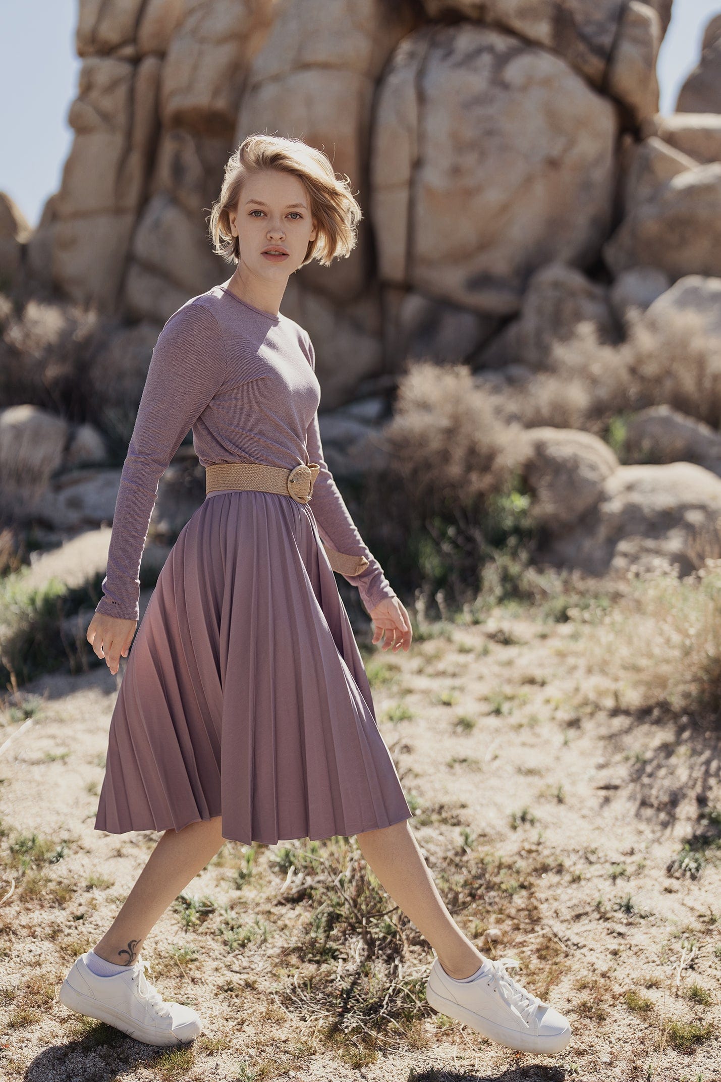 PLEATED SKIRT LAVENDER