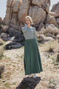 PLEATED SKIRT 26"-GREEN