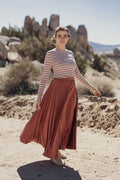 PLEATED SKIRT 26"-HEATHER BURGUNDY