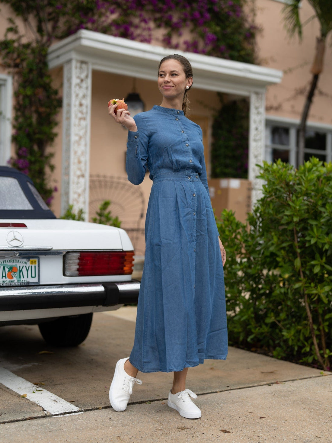 WAISTED DENIM DRESS