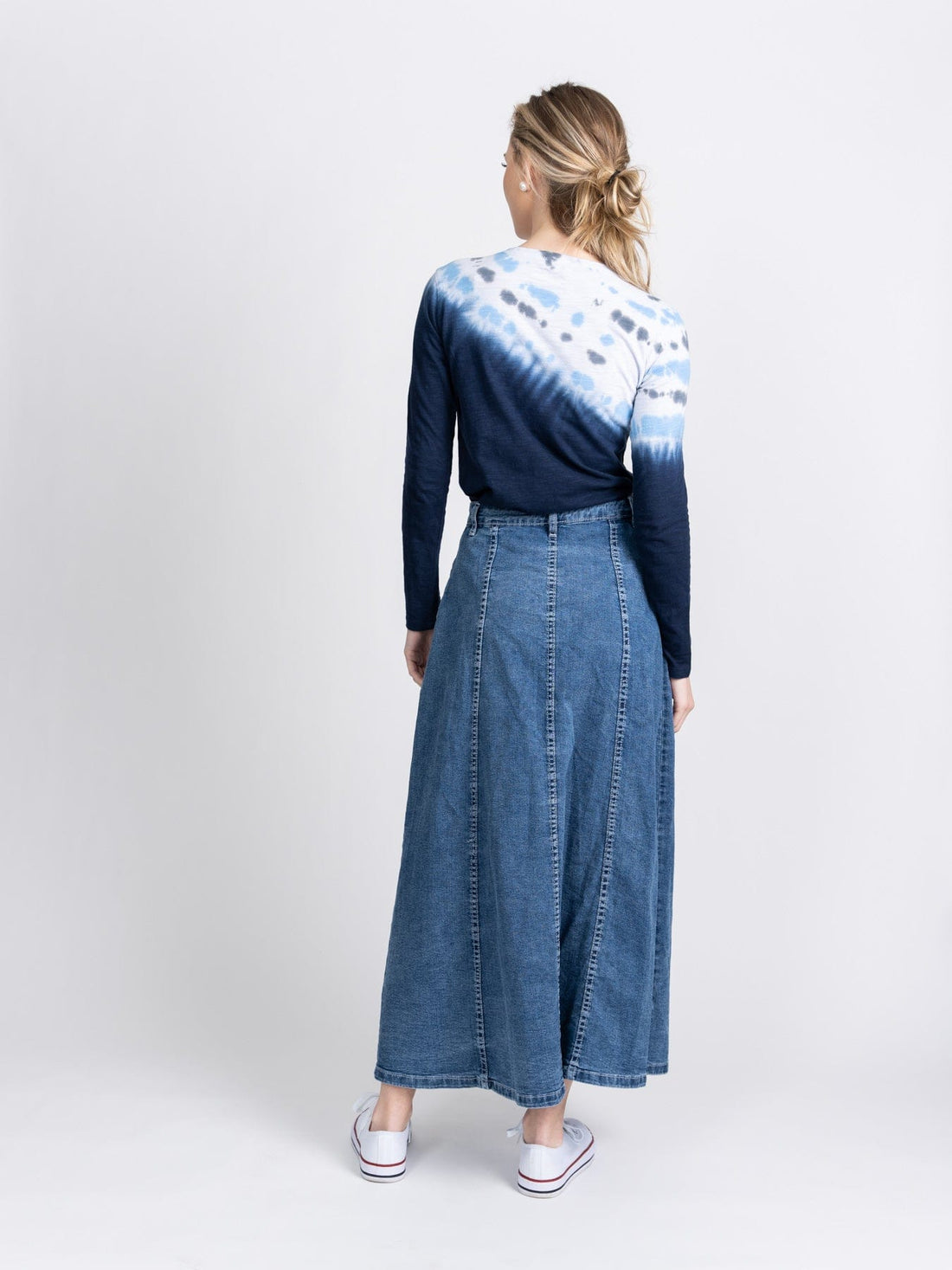 FRONT PLACKET DENIM SKIRT