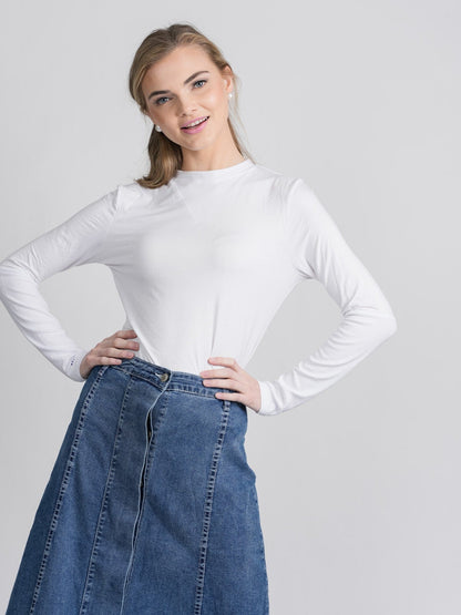 FRONT PLACKET DENIM SKIRT