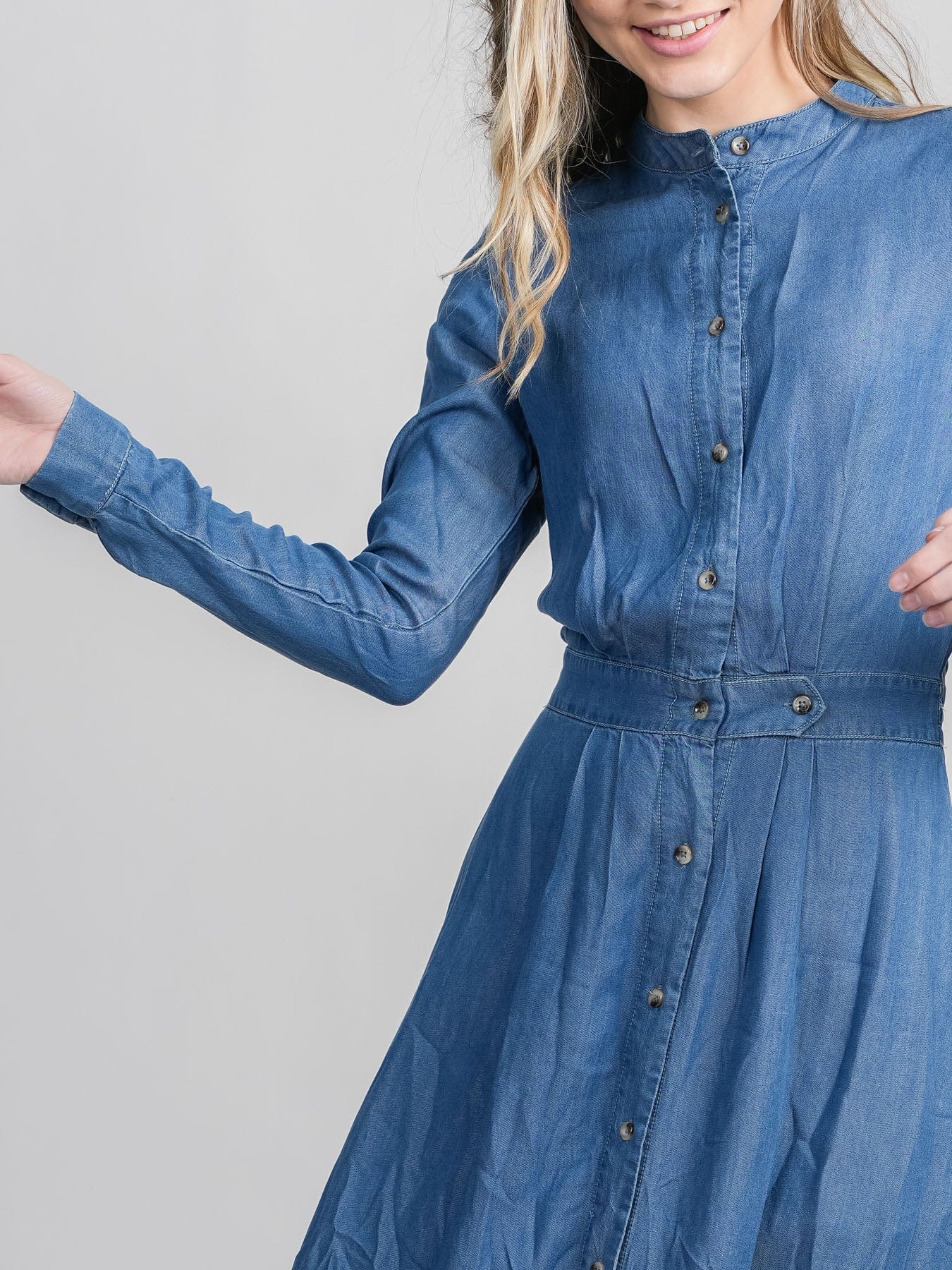 WAISTED DENIM DRESS