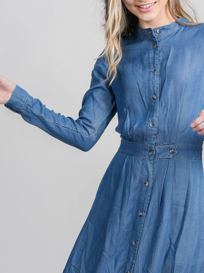 WAISTED DENIM DRESS