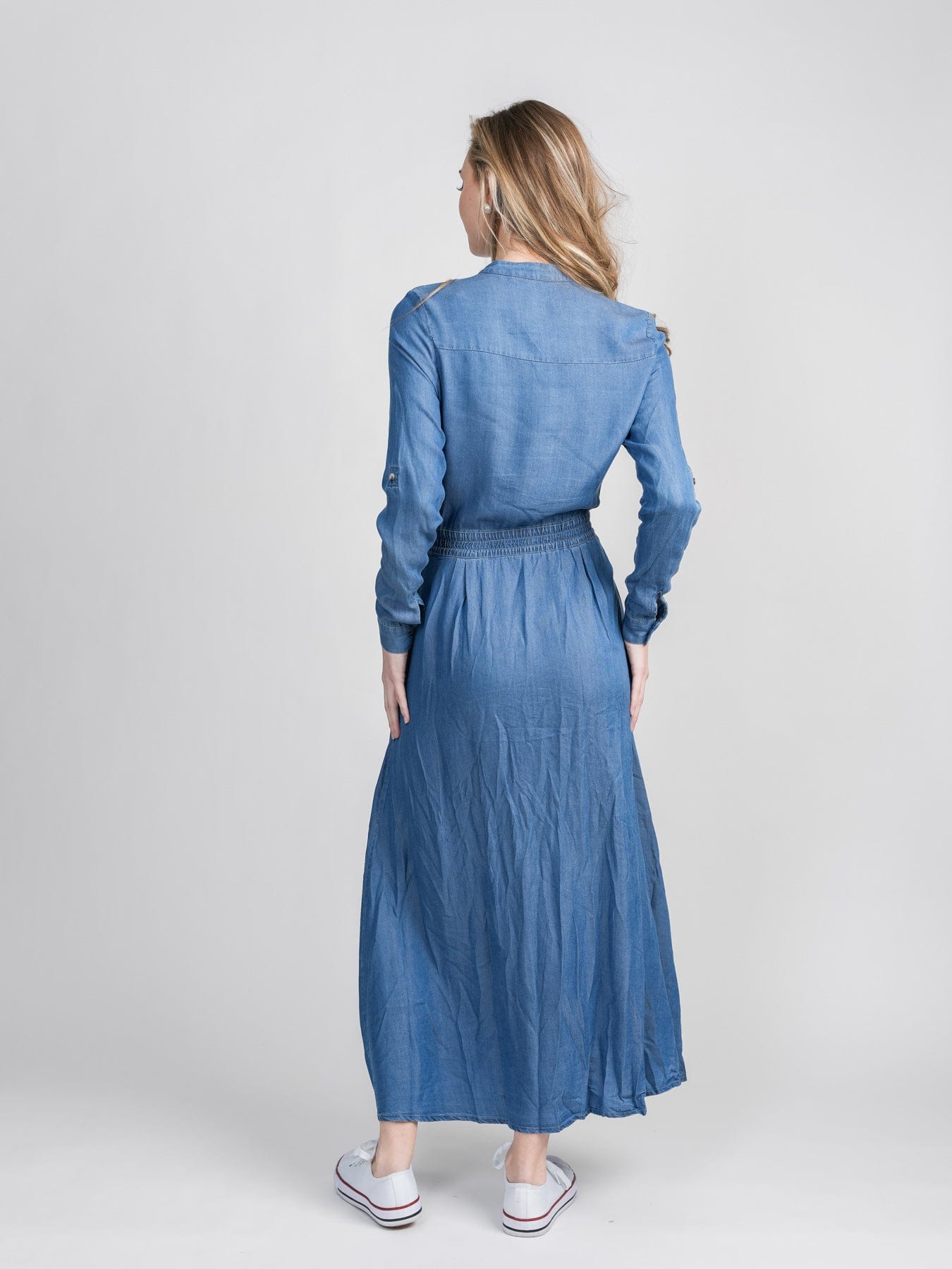 WAISTED DENIM DRESS