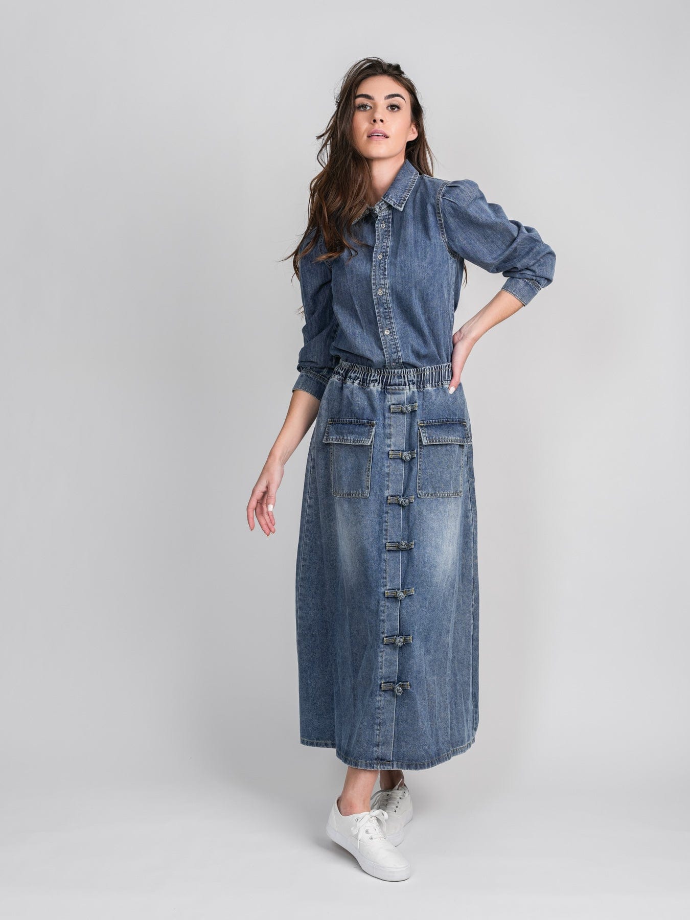 KNOT DENIM SKIRT