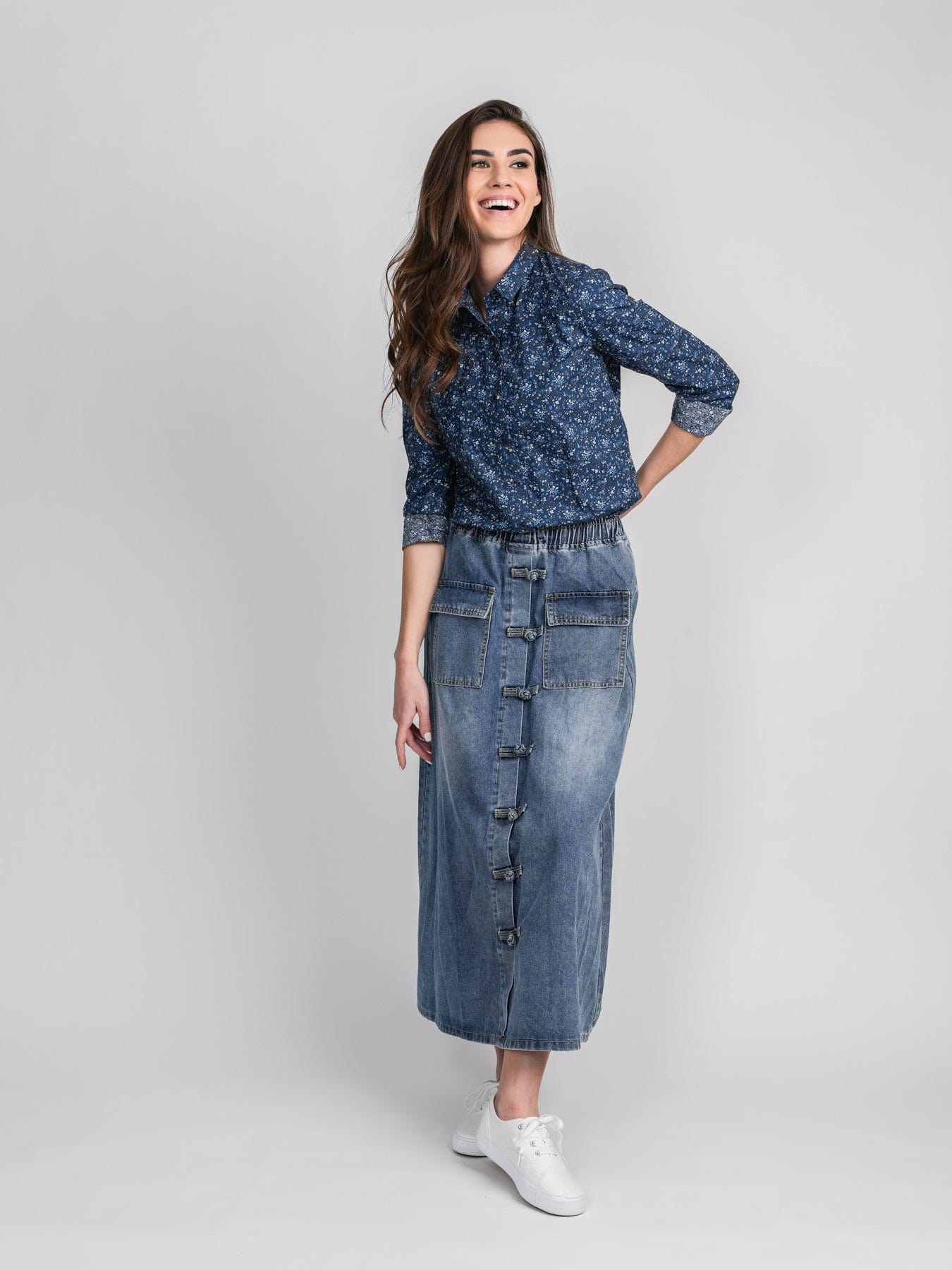 KNOT DENIM SKIRT