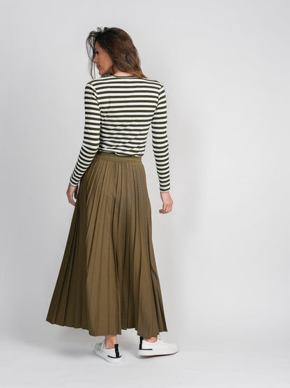 PLEATED SKIRT 37"-OLIVE