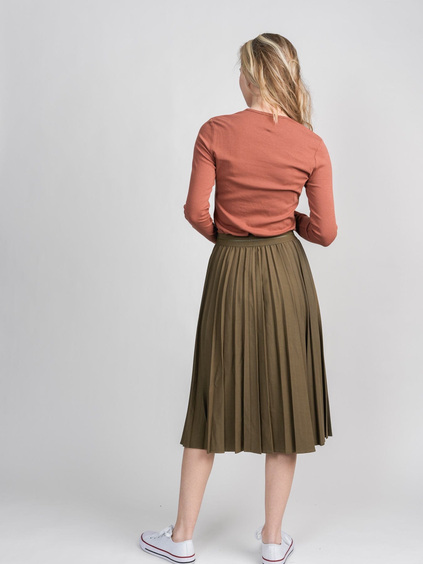 PLEATED SKIRT 27" - OLIVE