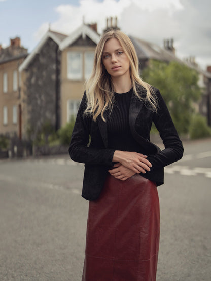 Chenille Blazer-Black