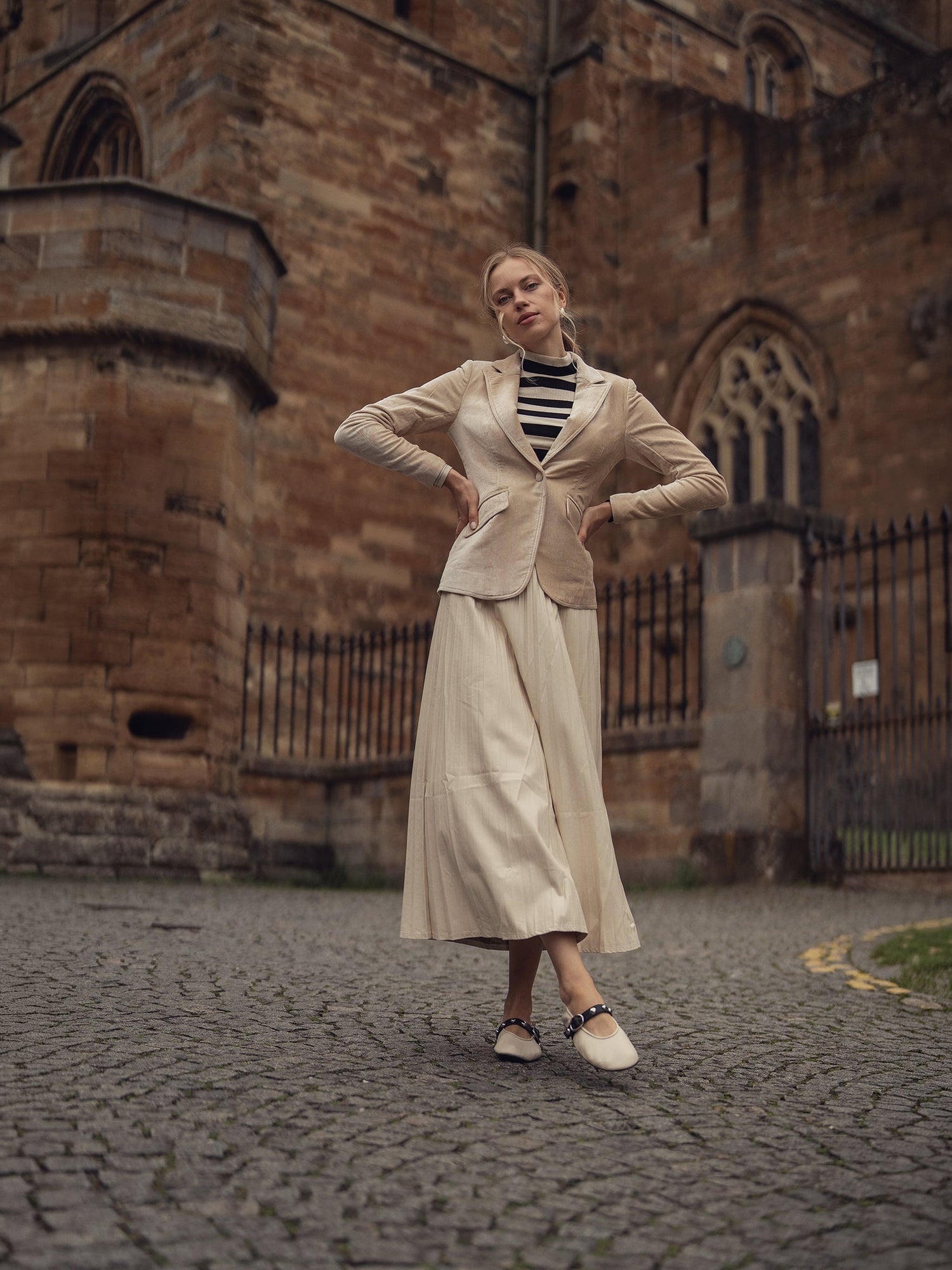 Chenille Blazer-Ivory