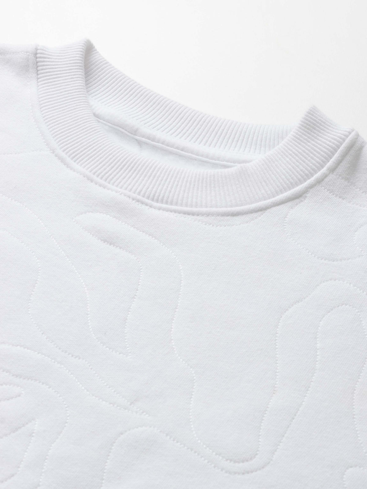 Embroidered Swirl Sweatshirt-White