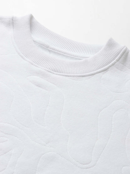 Embroidered Swirl Sweatshirt-White