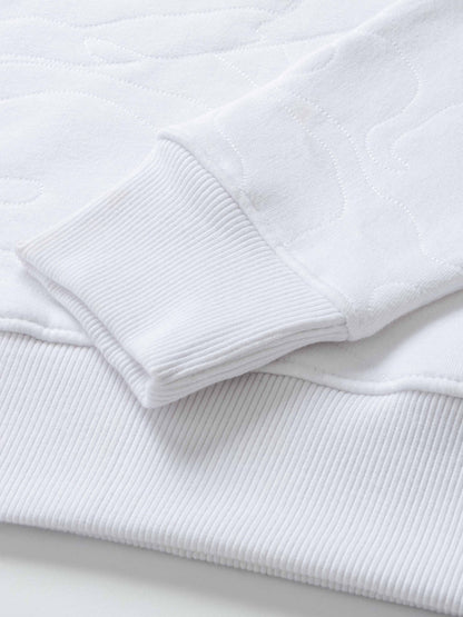 Embroidered Swirl Sweatshirt-White