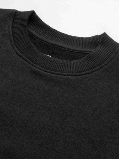 Embroidered Flower Sweatshirt-Black
