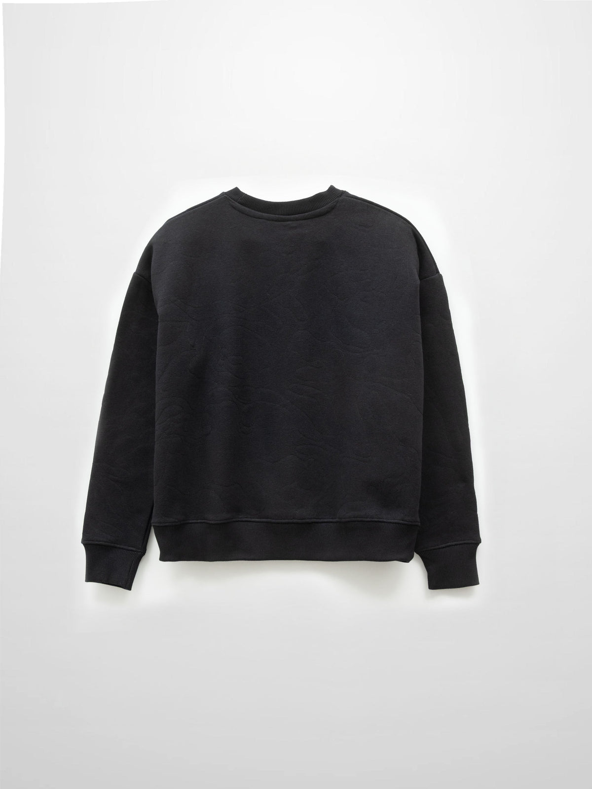 Embroidered Swirl Sweatshirt-Black