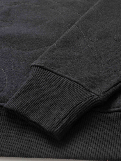 Embroidered Swirl Sweatshirt-Black