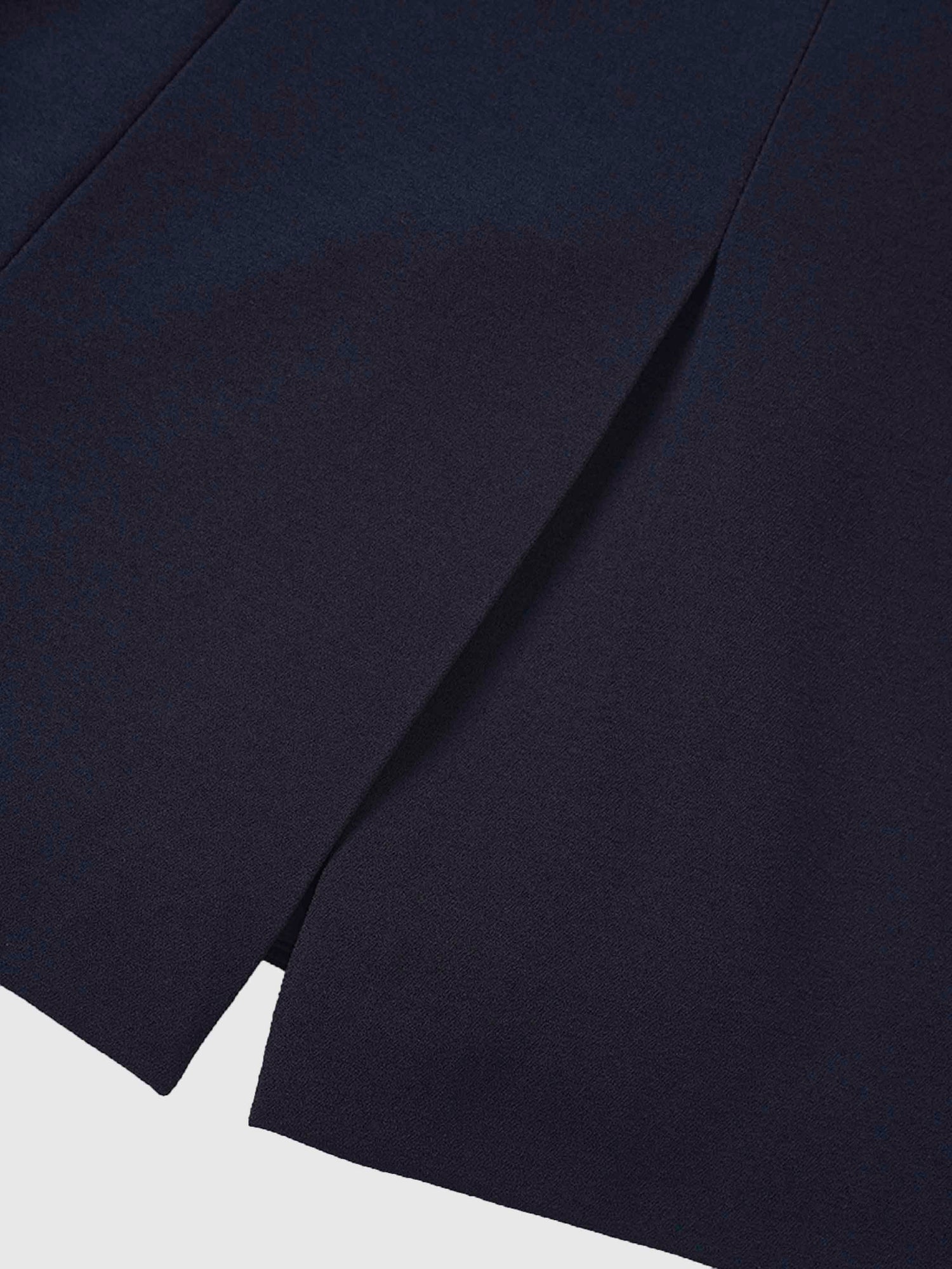 Embroidered Belted Blazer-Navy