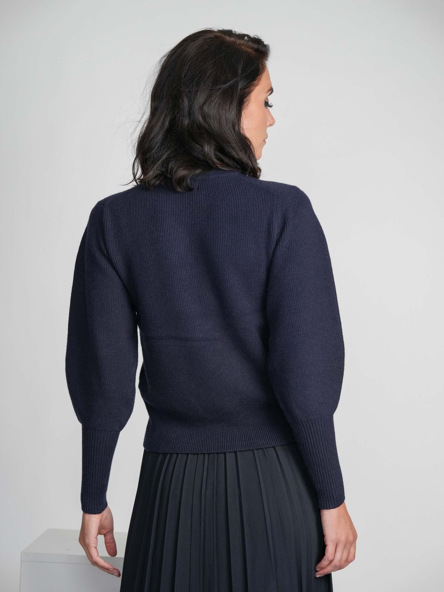 RIBBED SWEATER-NAVY