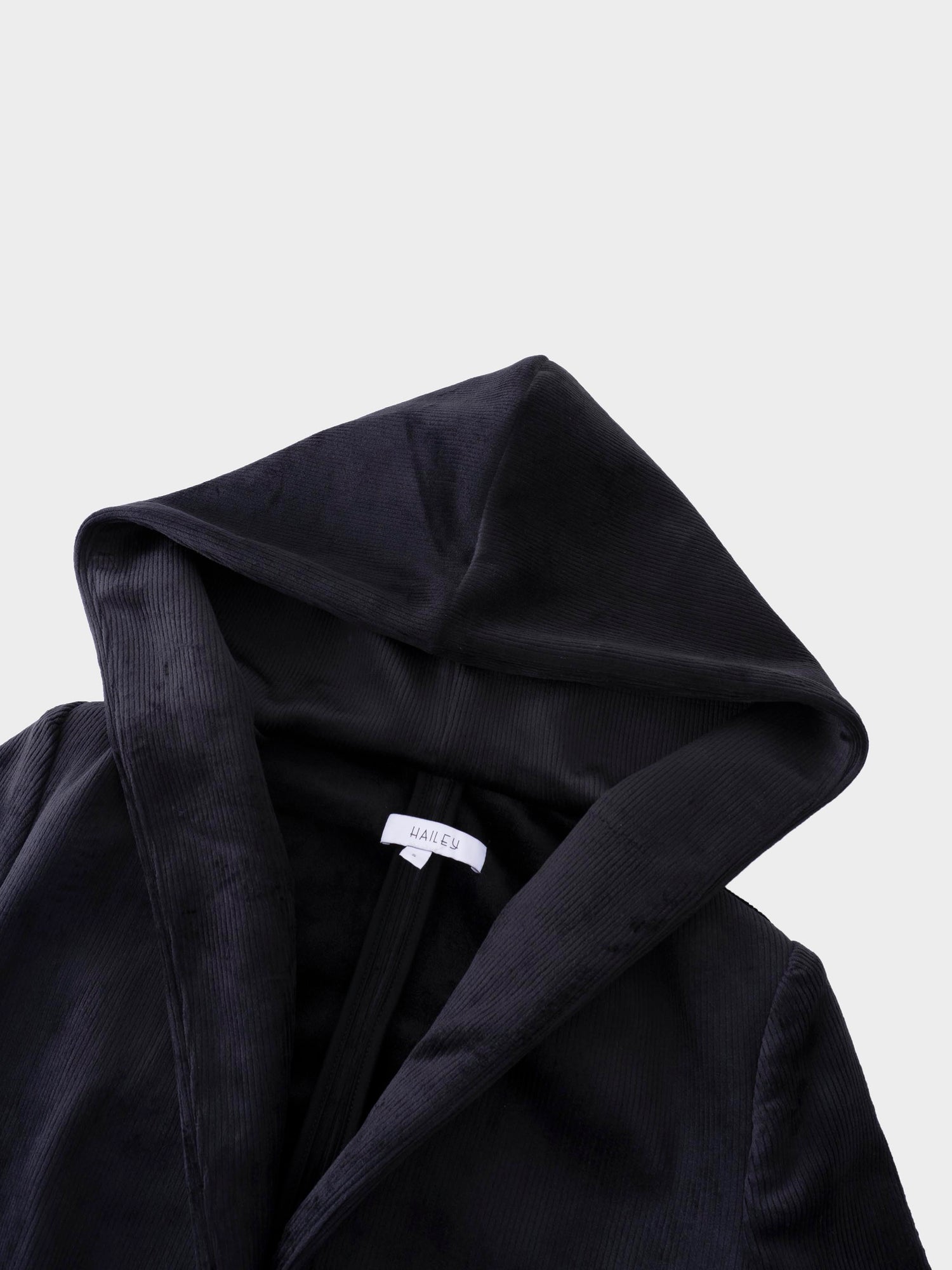 Velour Ribbed Blazer-Black