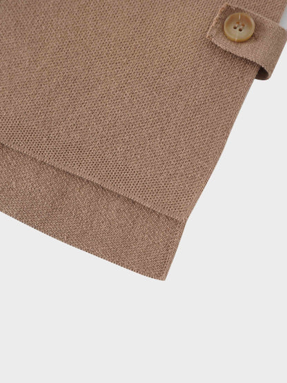 Side Tab Knit Vest-Mocha Mousse