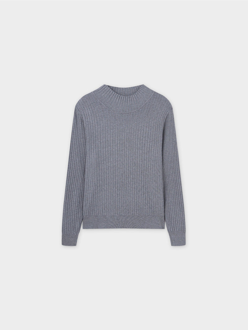 Side Snap Sweater-Grey