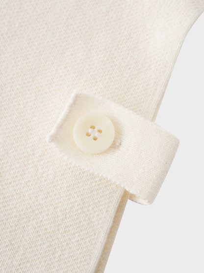 Side Tab Knit Vest-Ivory