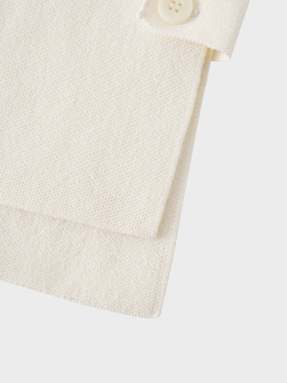 Side Tab Knit Vest-Ivory