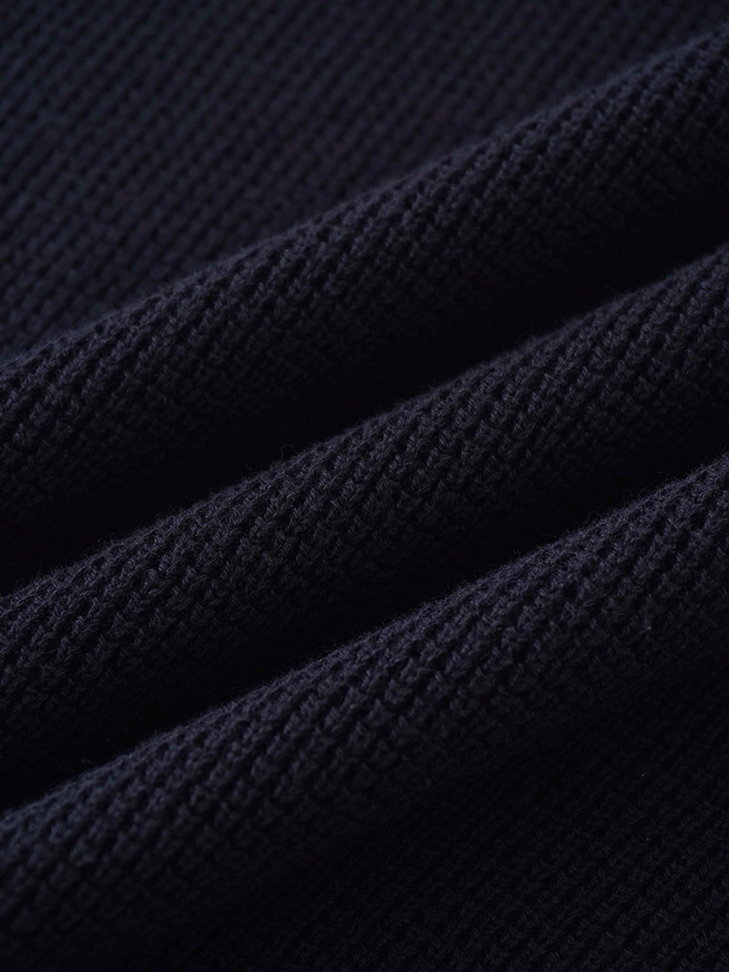 Waffle Pocket Sweater-Black