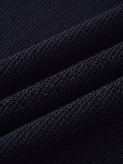 Waffle Pocket Sweater-Black