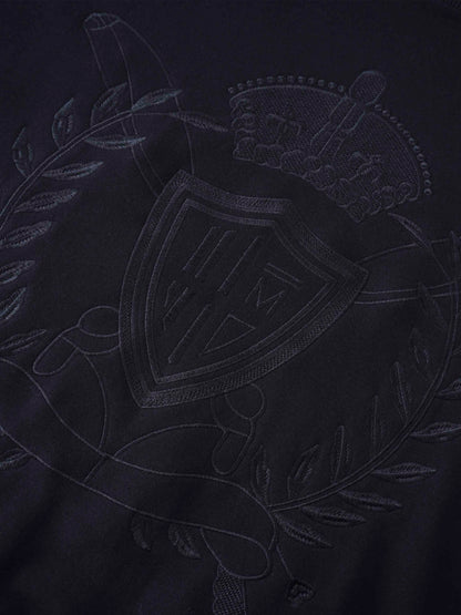 Embroidered Sweatshirt-Black Crest