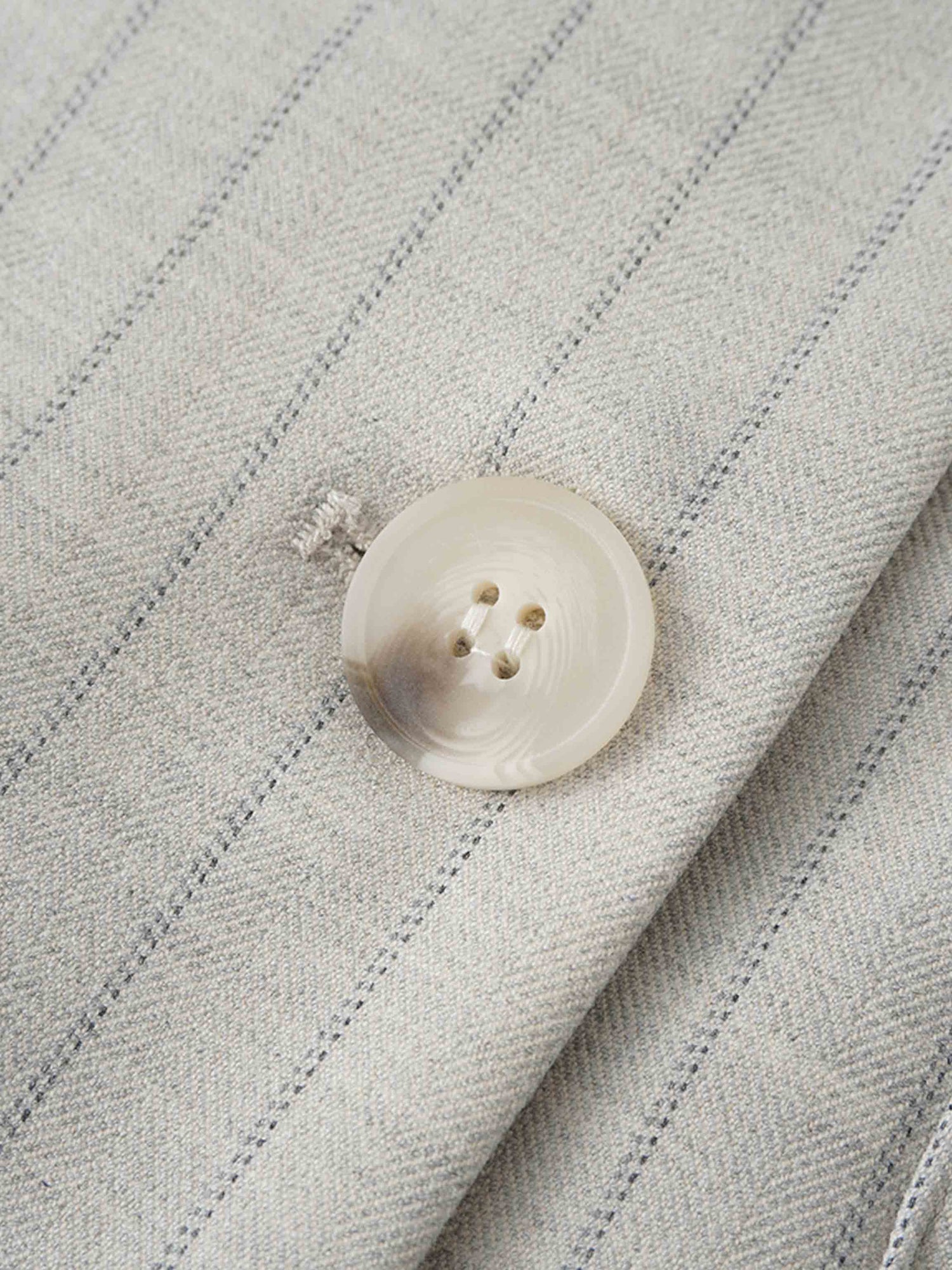 Double Breasted Pinstripe Cardigan-Heathered Grey