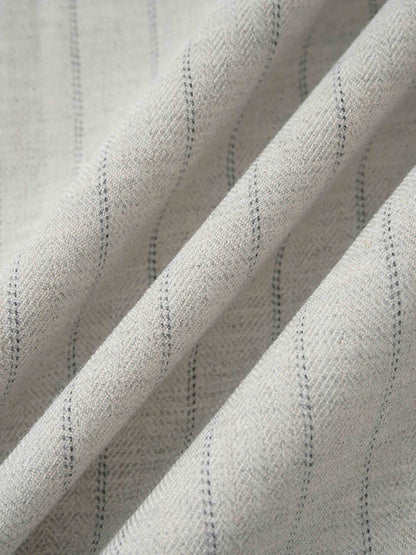 Double Breasted Pinstripe Cardigan-Heathered Grey