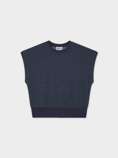 Sweatshirt Crop Vest-Heathered Grey