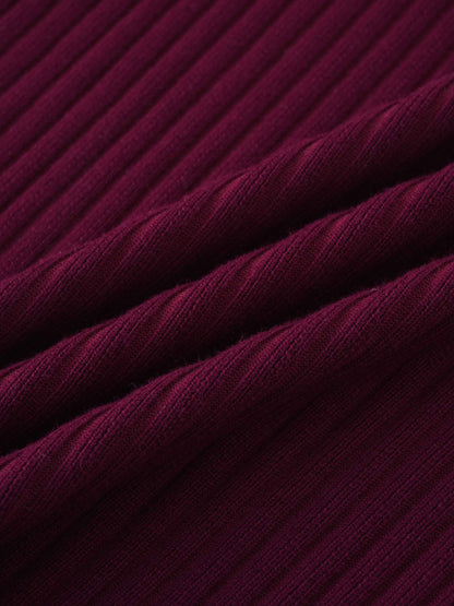 Side Snap Sweater-Burgundy