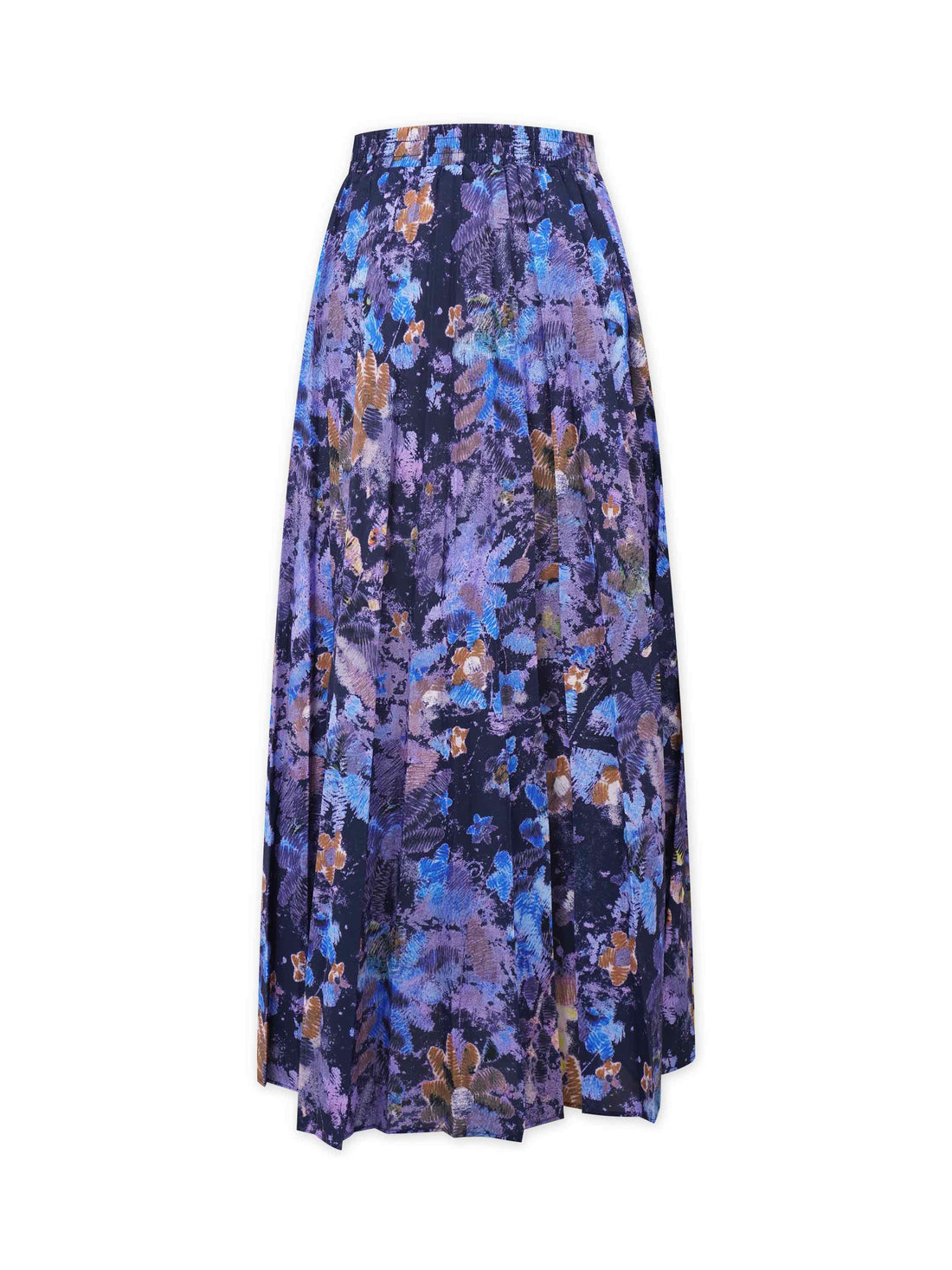 Covered Band Pleated Skirt- Lavender Flowers