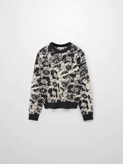Lurex Combo Crew Sweater-Gold