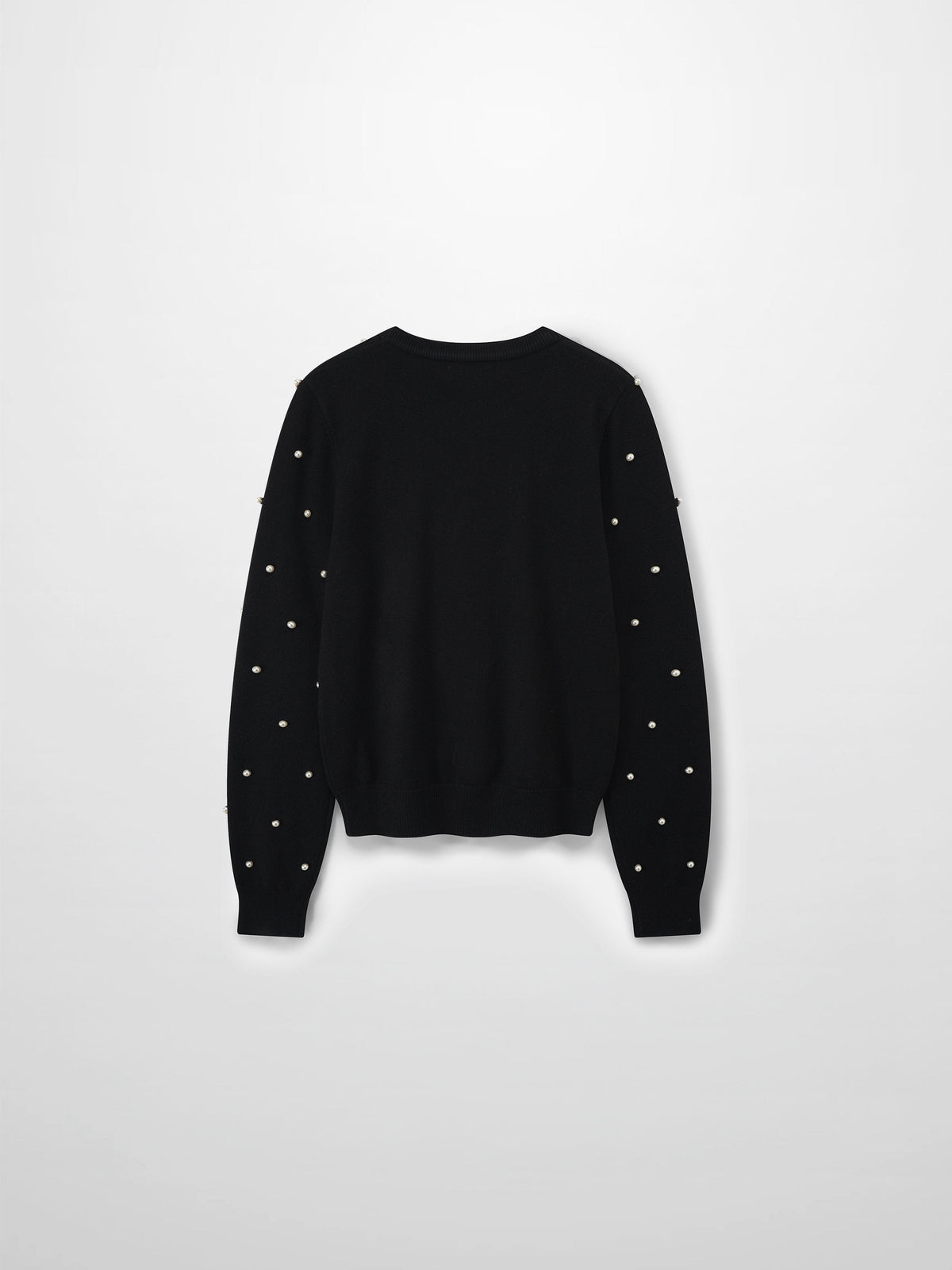 Pearl Embellished Sweater-Black