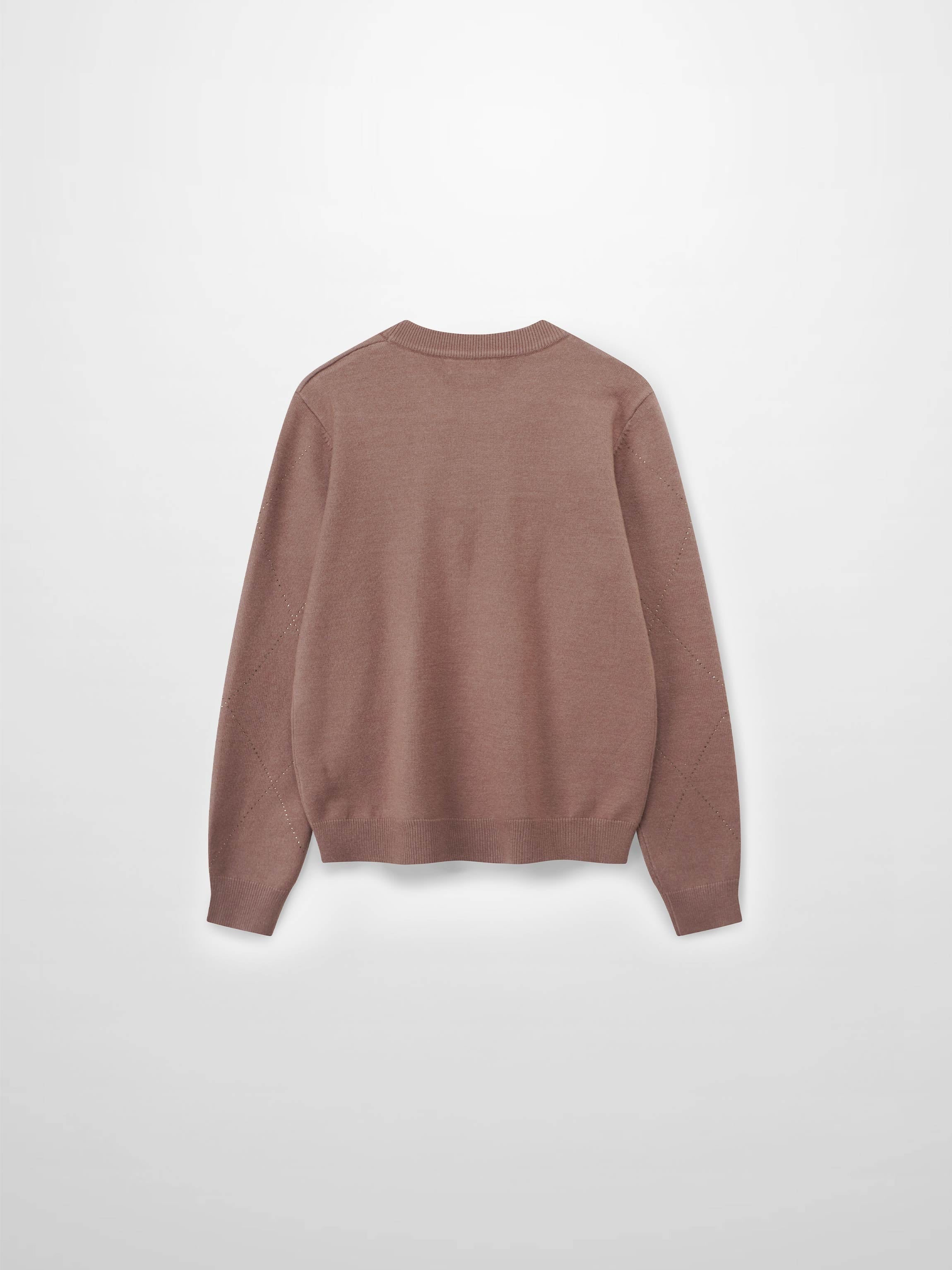 Diamond Stud Design Sweater-Mocha Mousse