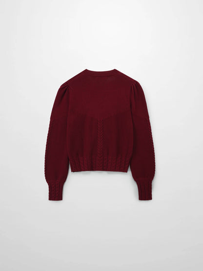 Embroidered Cardigan-Burgundy Floral