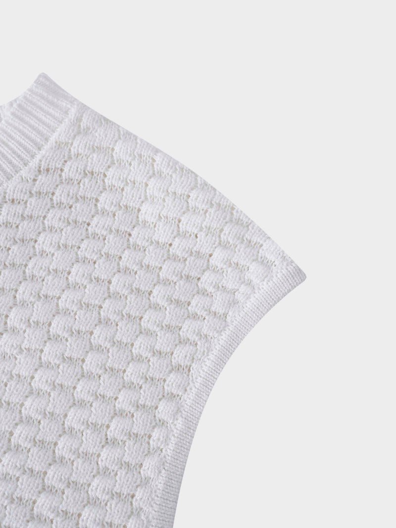Box Weave Vest-Cream