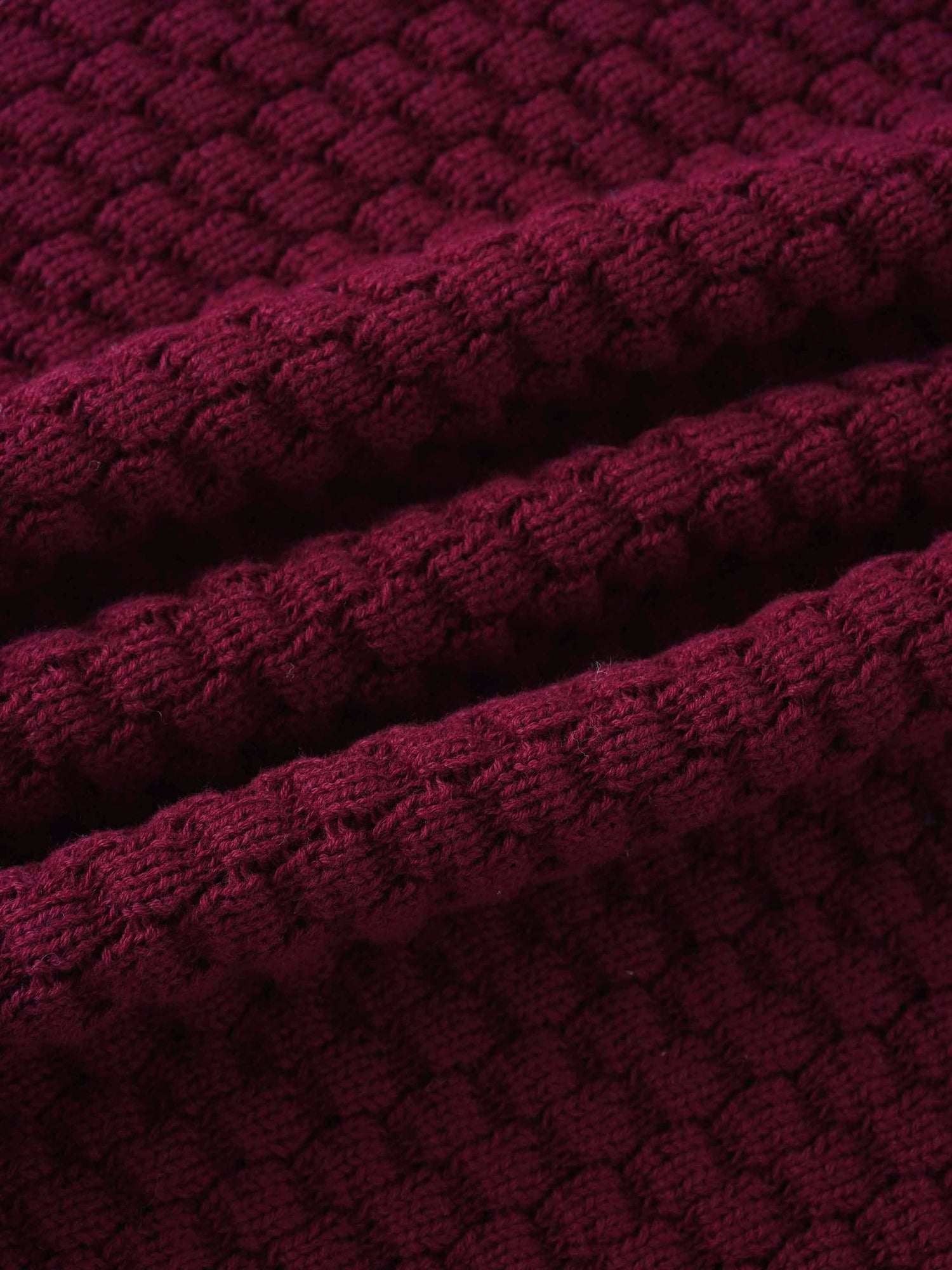 Box Weave Vest-Burgundy