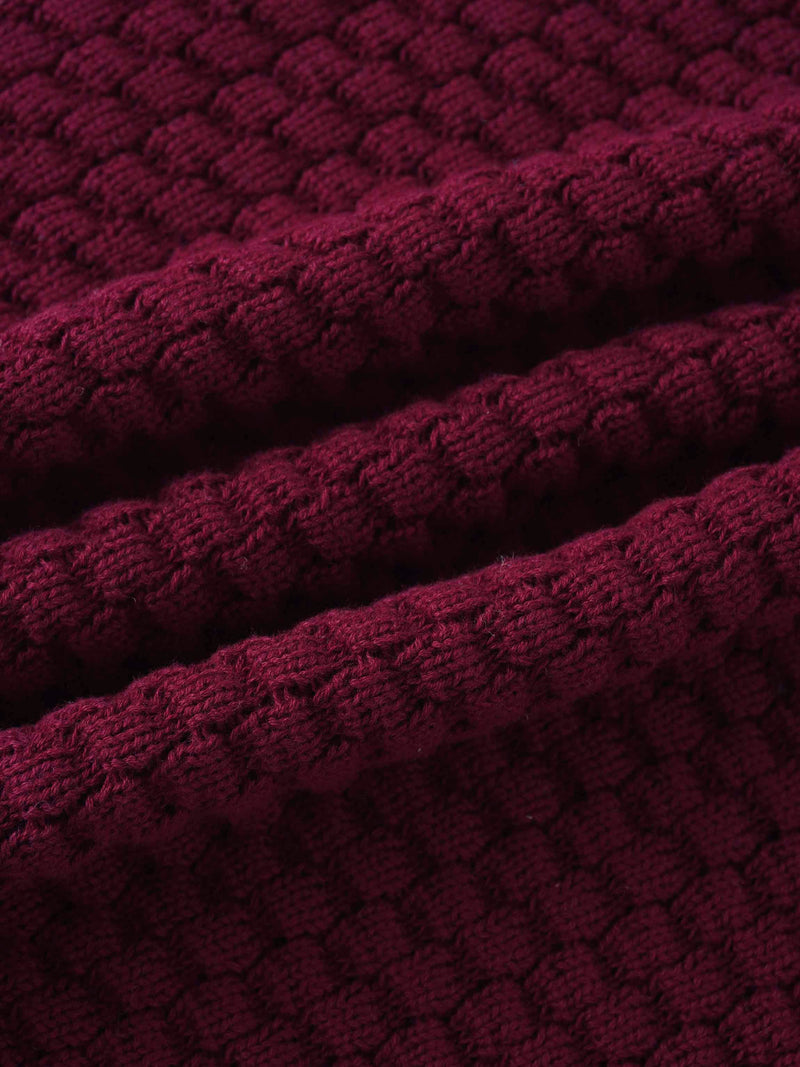 Box Weave Vest-Burgundy