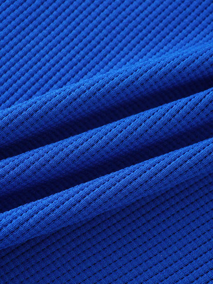 Waffle Collared Sweater-Cobalt Blue